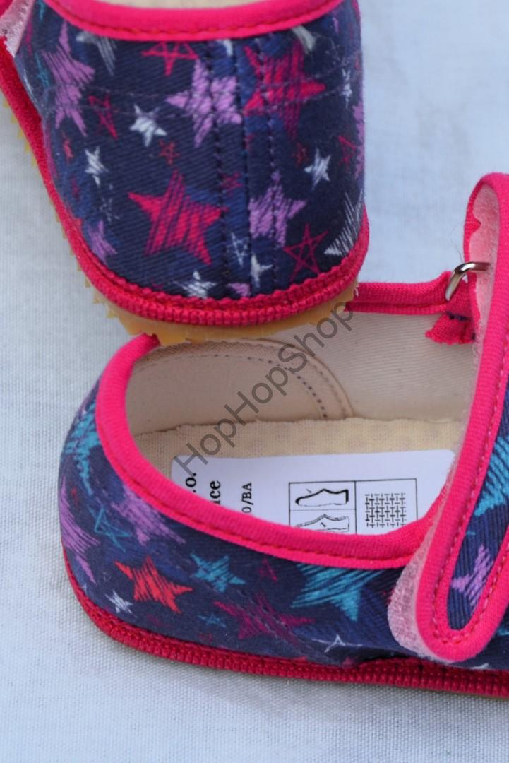 Beda barefoot 060010/BA bačkorky, balerínky, dívčí, STARS/HVĚZDIČKY