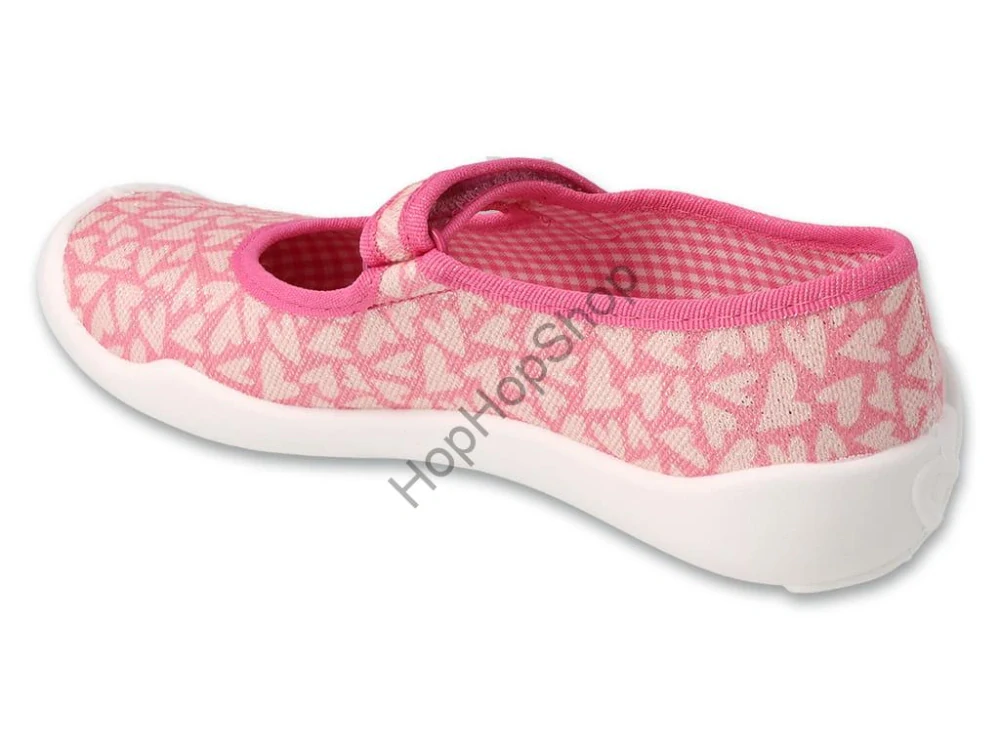 Befado Blanca 114Y525, dívčí, bačkorky, balerínky, růžové, srdíčka