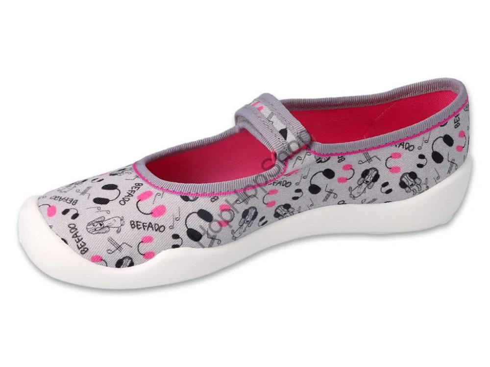 Befado Blanca 114Y520, dívčí, bačkory, balerínky, šedé, MUSIC