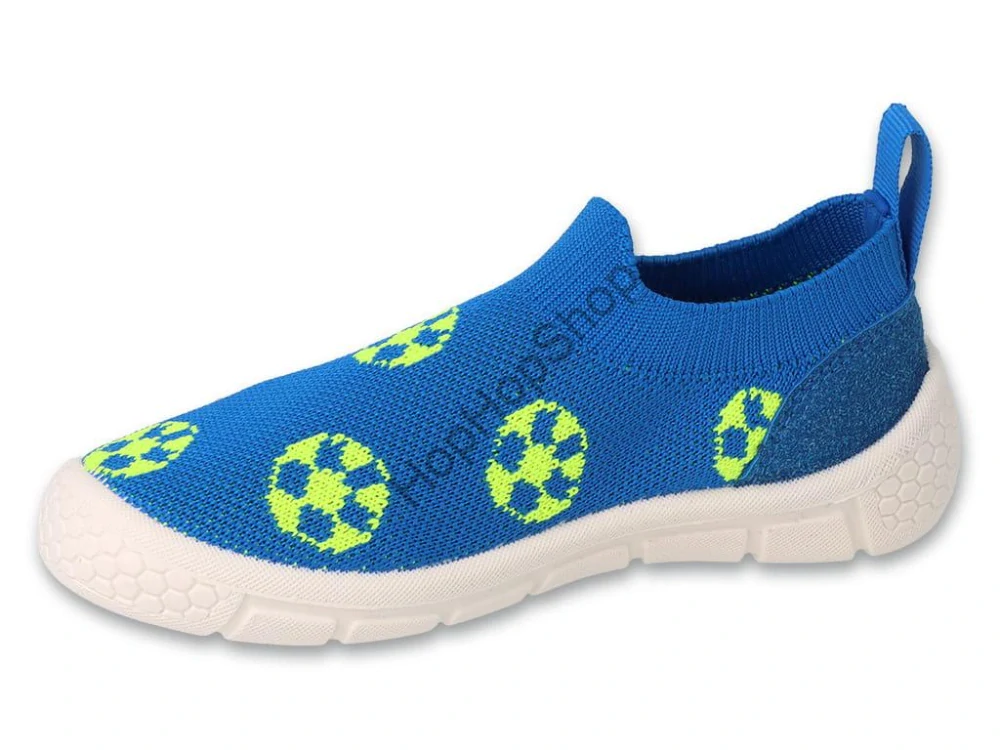 Befado Honey 102x014, chlapecké, bačkůrky, přezůvky, letní tenisky, MODRÉ, FOTBALOVÉ MÍČE