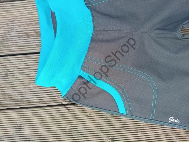 GUDO Funkční softshellové kalhoty JARO/PODZIM  s bambusem, modré prošívání, reflexní prvek