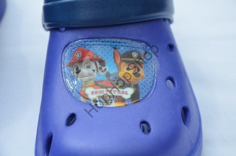 SETINO nazouváky, kroksy, fialové, pásek námořní modrá, Paw Patrol (Tlapková patrola)