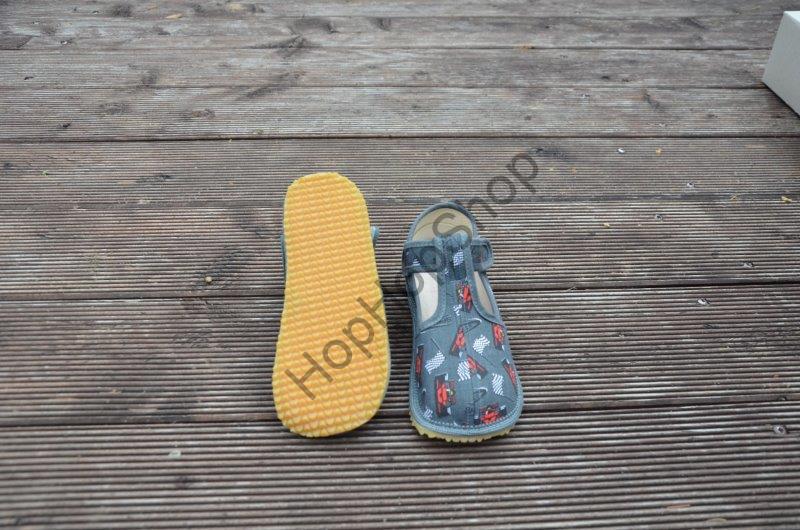 Beda barefoot 060010/W/02 SLIM bačkorky, chlapecké, šedé, FORMULE