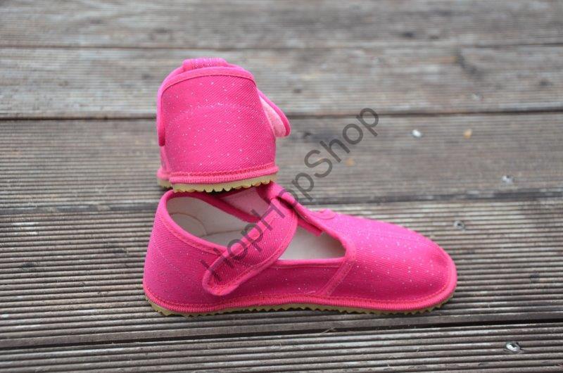 Beda barefoot 060010/W/02 SLIM bačkorky, dívčí, růžové, TŘPYTKY