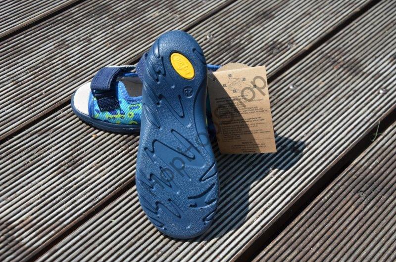 Befado Sunny 065P156 sandálky s koženou stélkou, modré, stavební auta