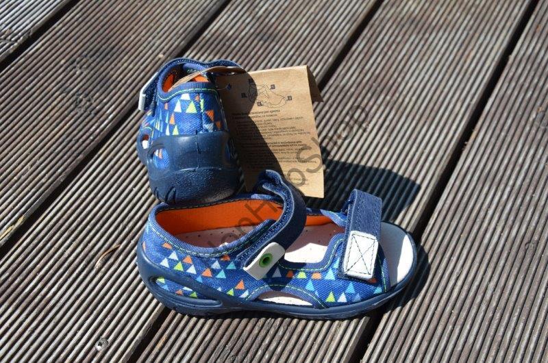 Befado Sunny 065P157 sandálky s koženou stélkou, tmavě modré, potisk