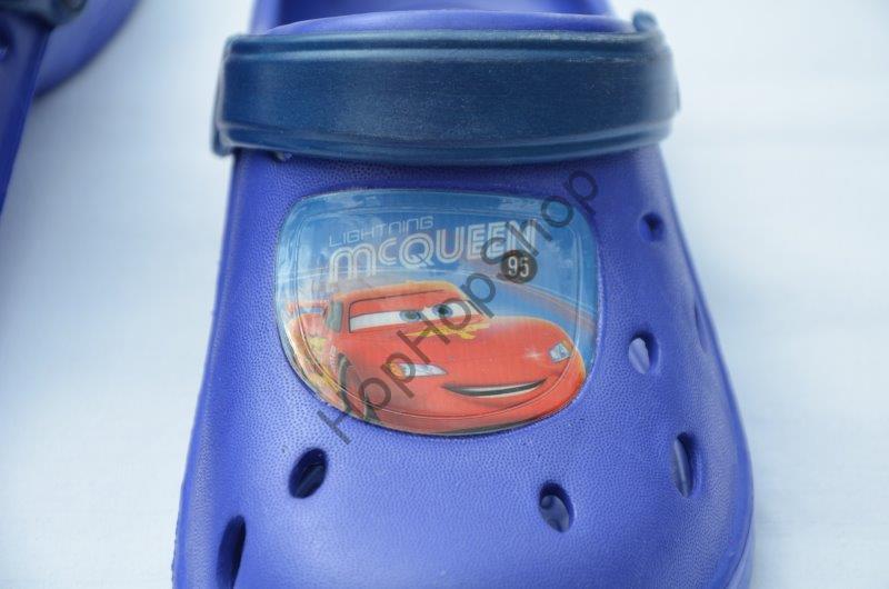 SETINO nazouváky, kroksy, fialové, pásek námořní modrá, Cars - mcQueen (Auta)
