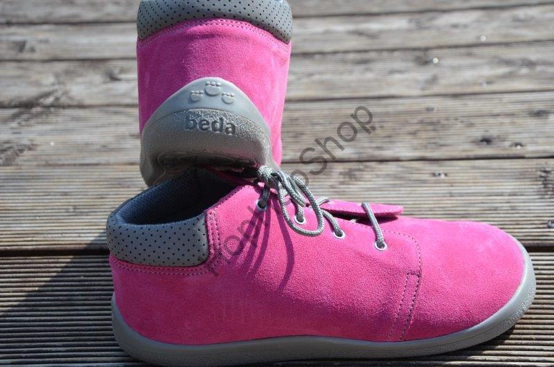 Beda barefoot BF 0001/M REBECCA celoroční, kožené, kotníkové, membrána, dívčí, tkaničky