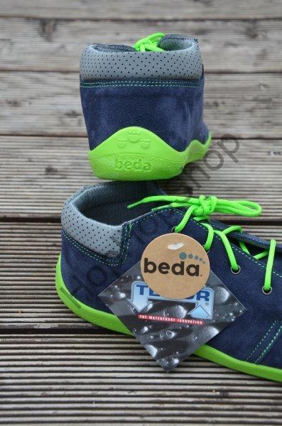 Beda barefoot BF 0001/M MARCUS celoroční, kožené, membrána, chlapecké, tkaničky