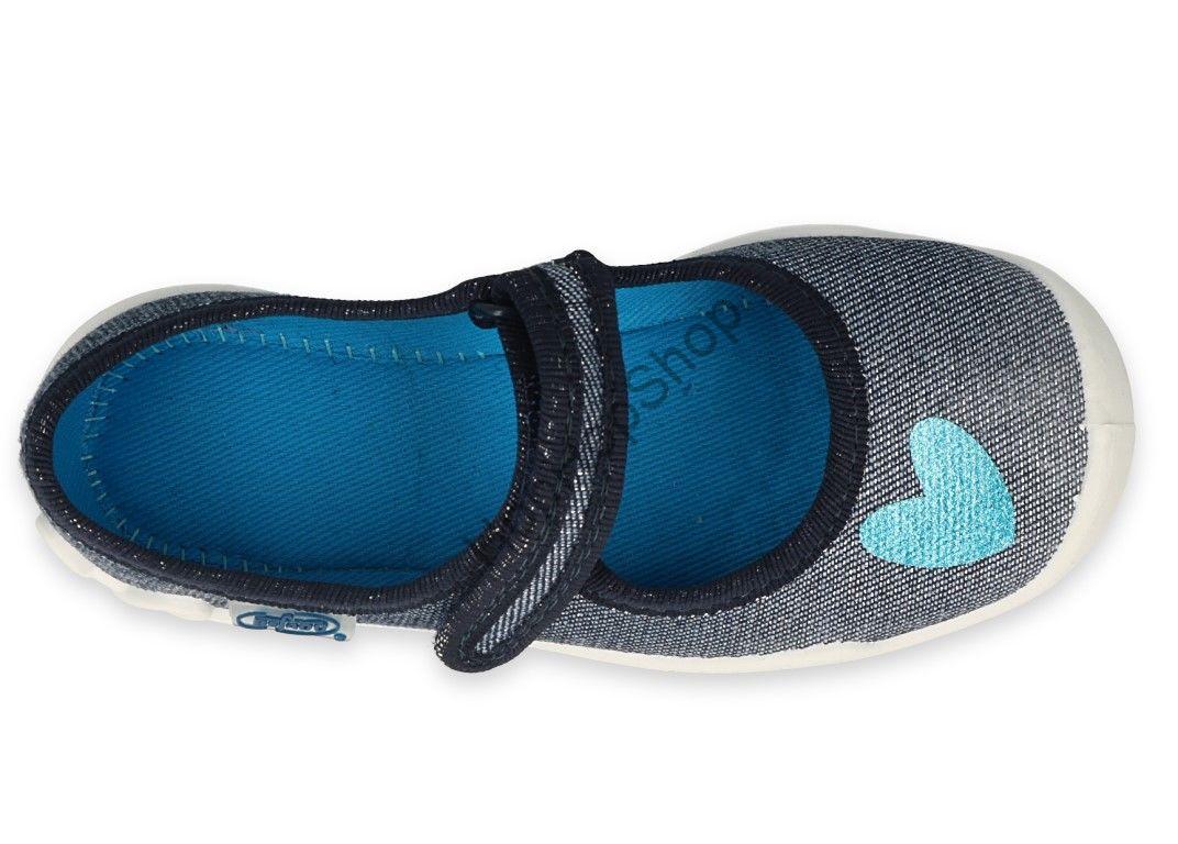 Befado Blanca 114Y474, dívčí, bačkorky, střibrná, srdce, Soft B