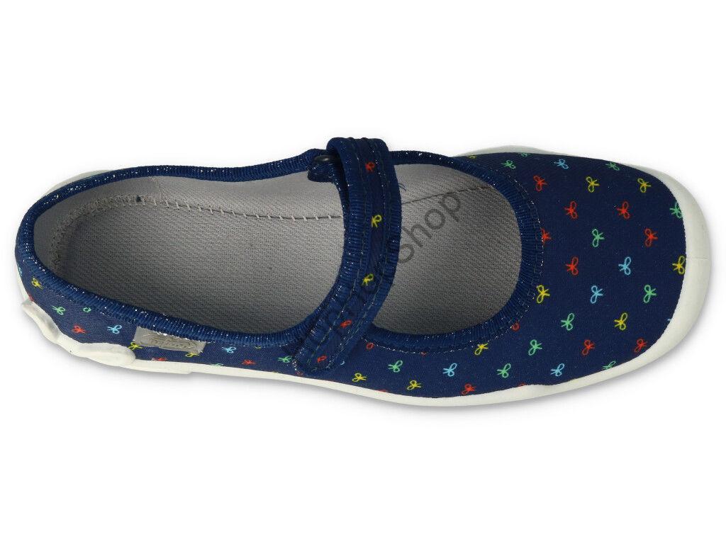 Befado Blanca 114Y490, dívčí, bačkorky, modrá, mašličky, Soft B