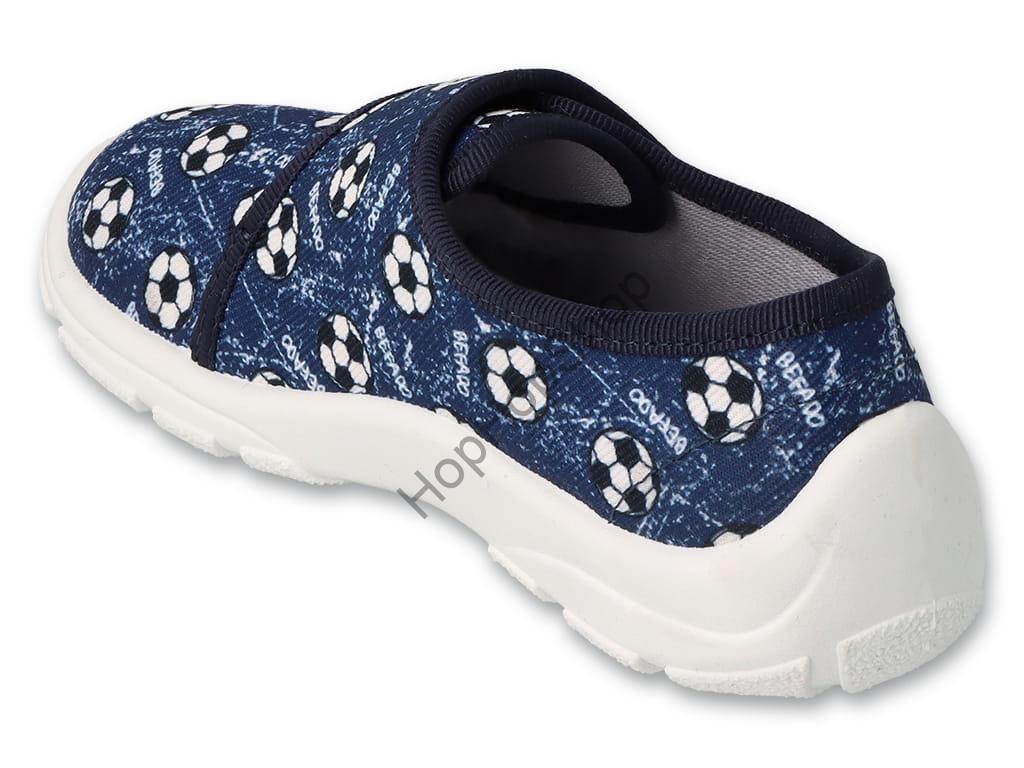 Befado Danny 974X509, chlapecké, bačkorky, modré, fotbal. míče, Soft-B