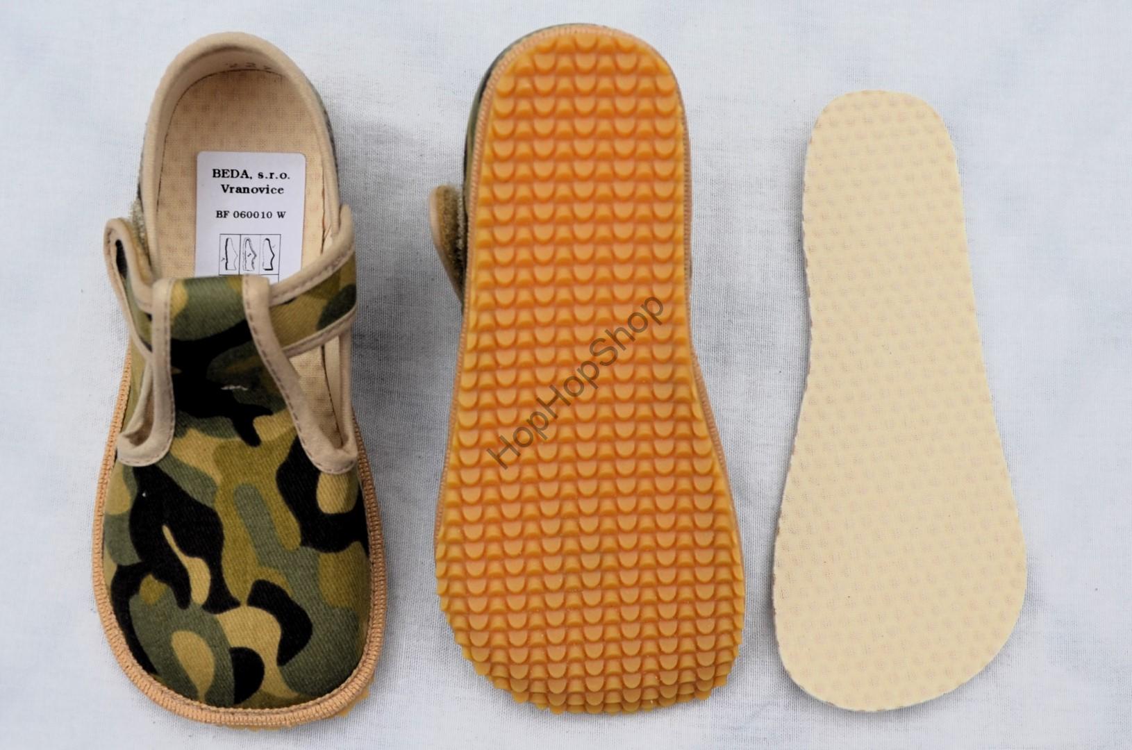 Beda barefoot 060010/W bačkorky, chlapecké, ARMY