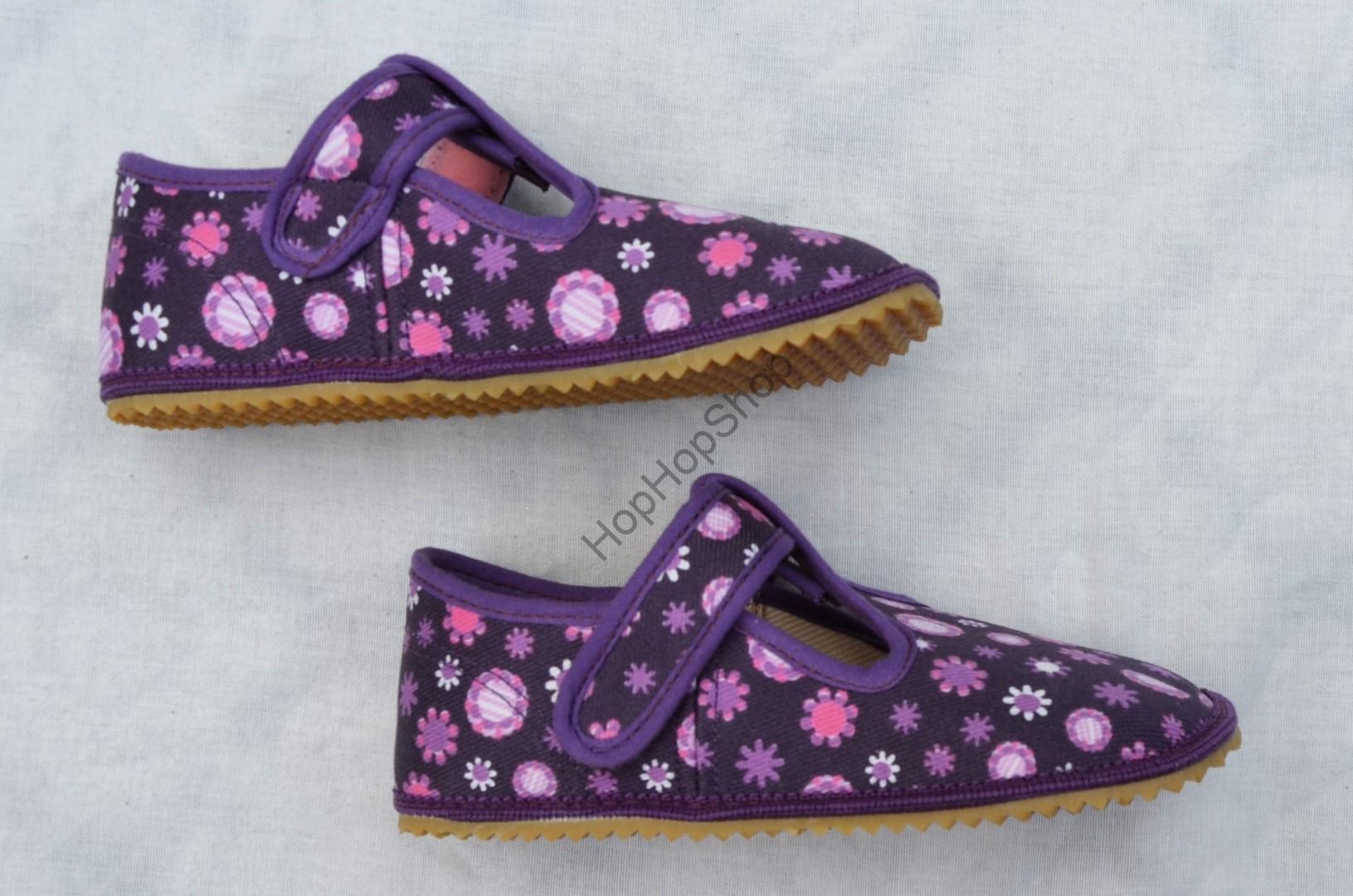 Beda barefoot 060010/W bačkorky, dívčí, VIOLET FLOWER