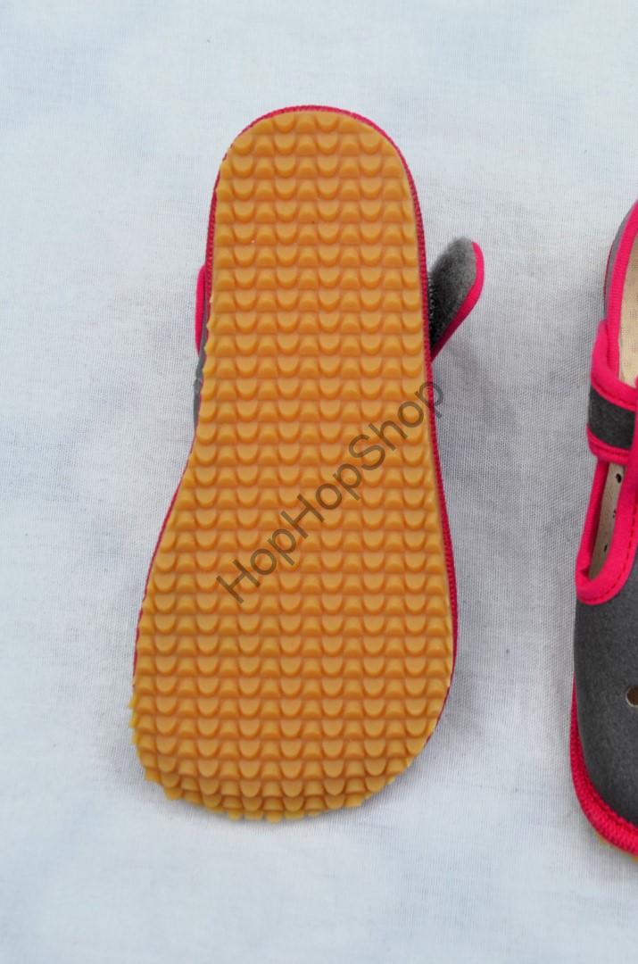 Beda barefoot 060010/W/PF/B bačkorky, dívčí, ŠEDÁ/RŮŽOVÁ, PINK