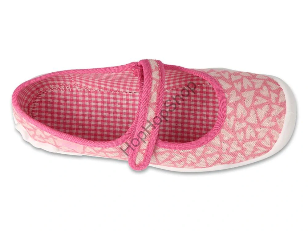 Befado Blanca 114Y525, dívčí, bačkorky, balerínky, růžové, srdíčka