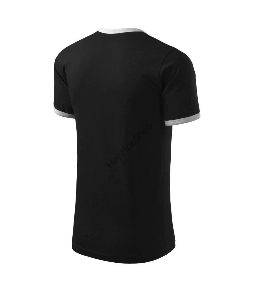 MALFINI INFINITY 131-01, bavlněné triko, unisex, ČERNÉ, bílý lem