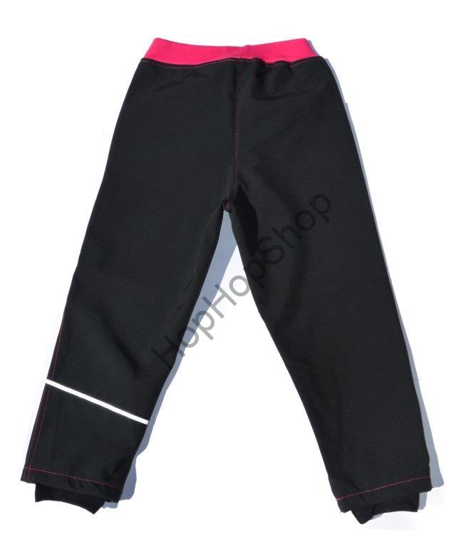 GUDO Softshellové kalhoty, ZIMA, funkční, dívčí, růžové prošívání, reflexní prvek