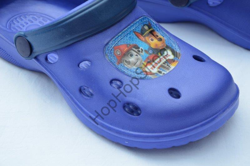 SETINO nazouváky, kroksy, fialové, pásek námořní modrá, Paw Patrol (Tlapková patrola)