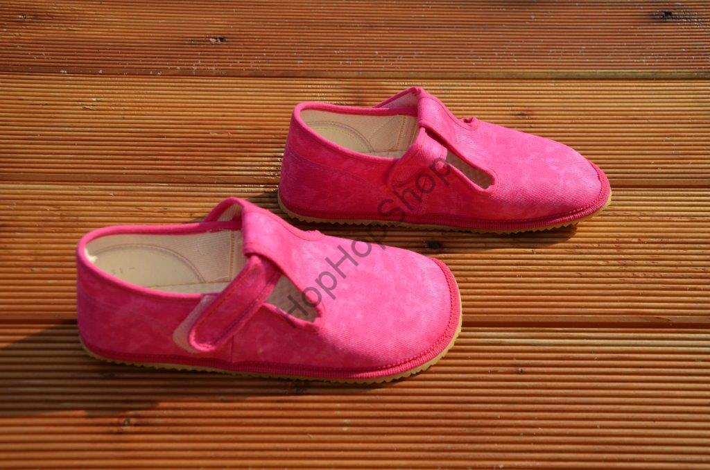 Beda barefoot 060010/W bačkorky, dívčí, růžové, batika