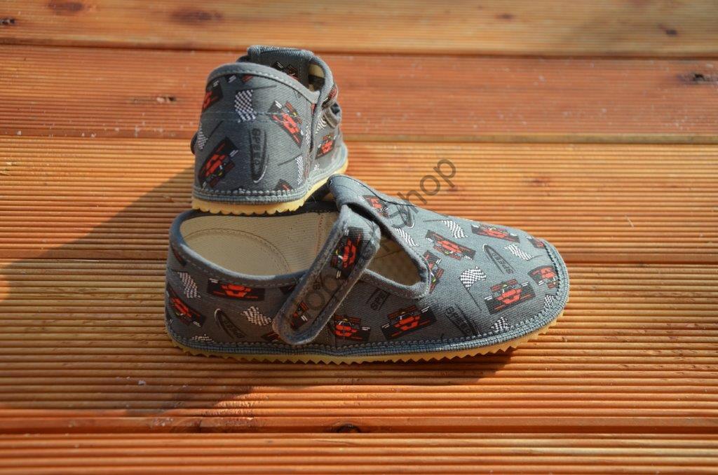 Beda barefoot 060010/W bačkorky, chlapecké, šedé, formule