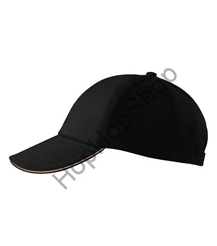 MALFINI 6P-01 Sandwich, kšiltovka, obvod 55-65 cm, černá, přezka