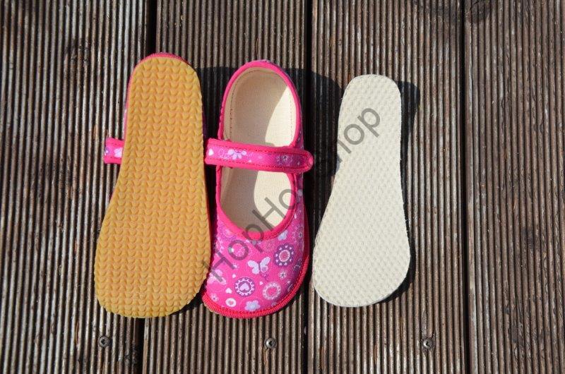 Beda barefoot 060010/BA baleríny/bačkorky, dívčí, růžové, LOVE