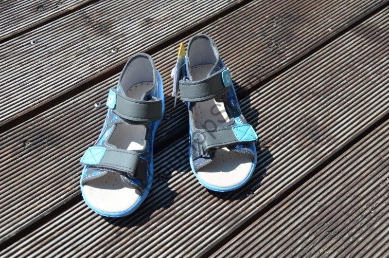 Befado Sunny 065P128 sandálky s koženou stélkou, šedé, ryby