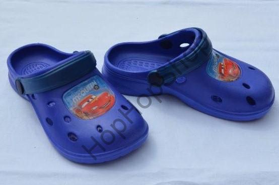 SETINO nazouváky, kroksy, fialové, pásek námořní modrá, Cars - mcQueen (Auta)