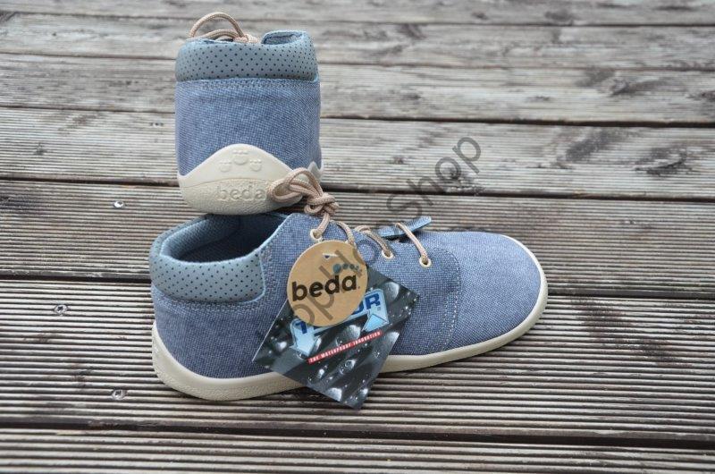Beda barefoot BF 0001/M DENIS celoroční, kožené, membrána, chlapecké, tkaničky
