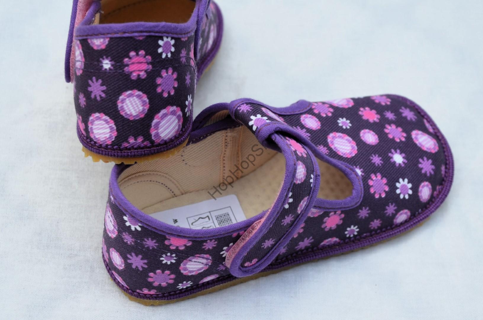 Beda barefoot 060010/W bačkorky, dívčí, VIOLET FLOWER