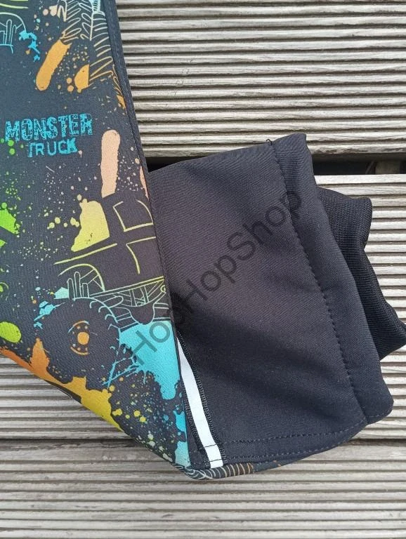 GUDO Softshellové kalhoty, ZIMA, fleece, Monster truck, reflexní prvek