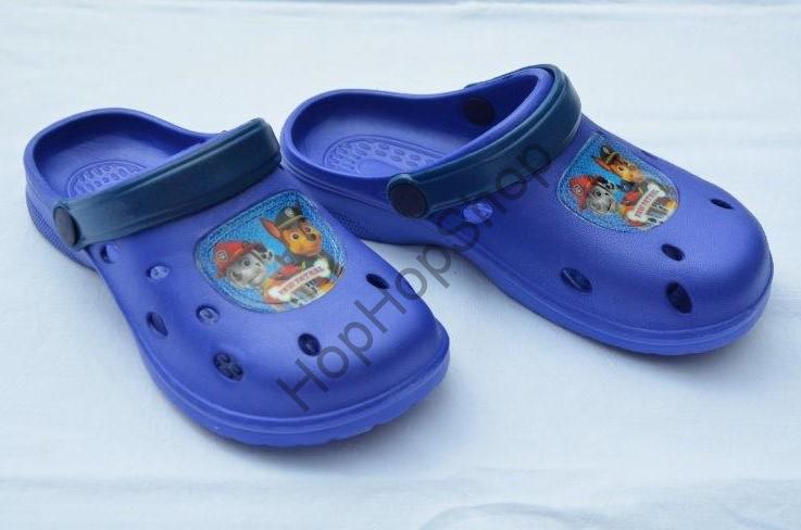 SETINO nazouváky, kroksy, fialové, pásek námořní modrá, Paw Patrol (Tlapková patrola)
