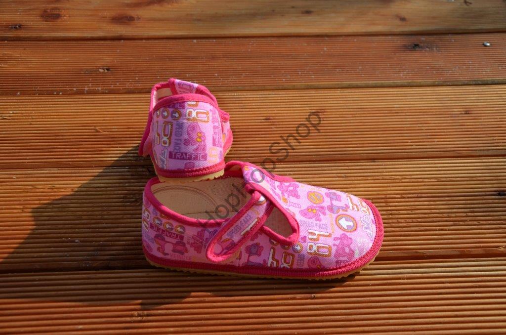 Beda barefoot 060010/W bačkorky, dívčí, růžové, znaky