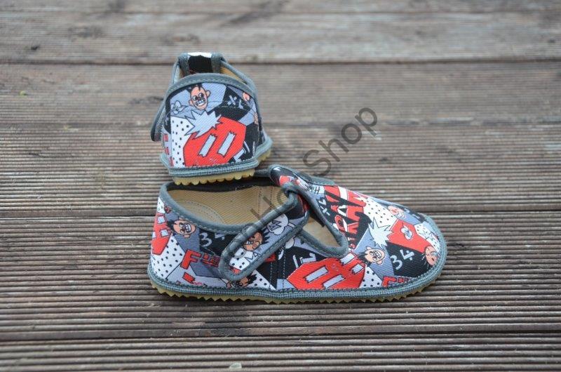 Beda barefoot 060010/W bačkorky, chlapecké, komix