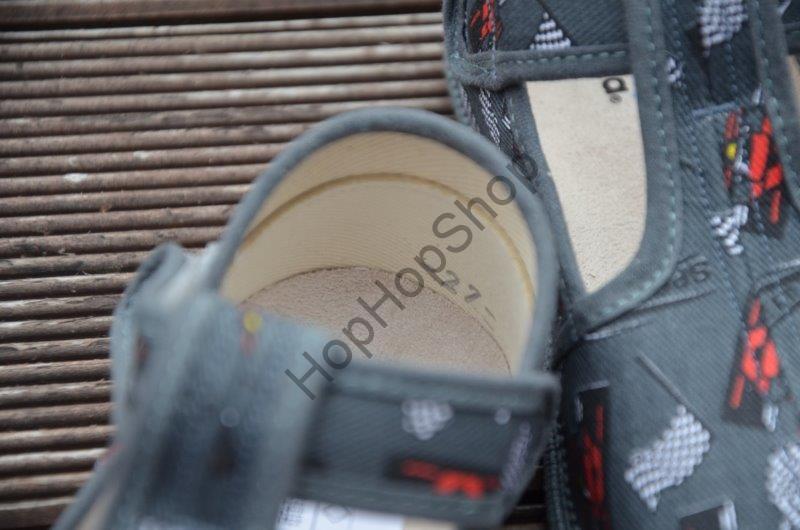 Beda barefoot 060010/W/02 SLIM bačkorky, chlapecké, šedé, FORMULE