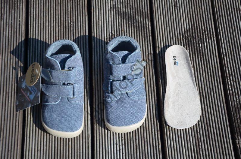 Beda barefoot BF 0001/W/M DENIS celoroční, kožené, kotníkové, membrána, chlapecké, 2SZ