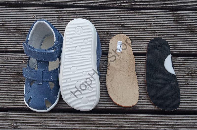 Jonap 041S kožené sandálky, light, modrá