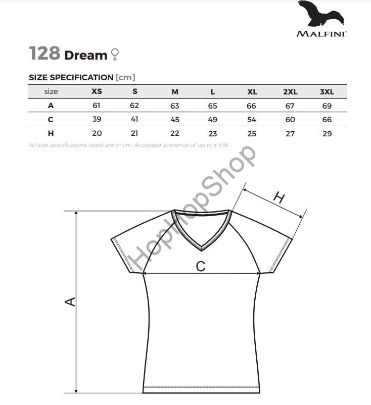 MALFINI DREAM 128-04, triko, dámské, 95% bavlna, žlutá