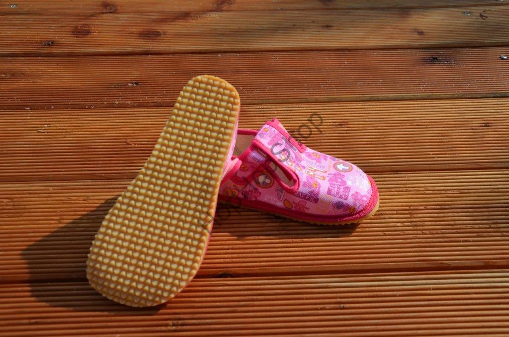 Beda barefoot 060010/W bačkorky, dívčí, růžové, znaky