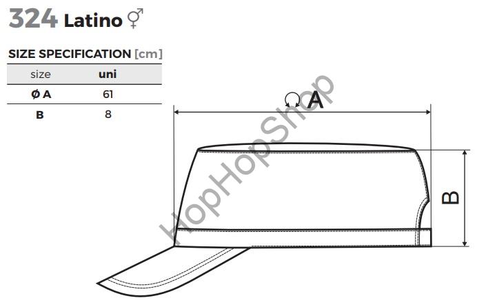 MALFINI 324-09 Latino, kšiltovka, obvod 56-66 cm, 100% bavlna, khaki