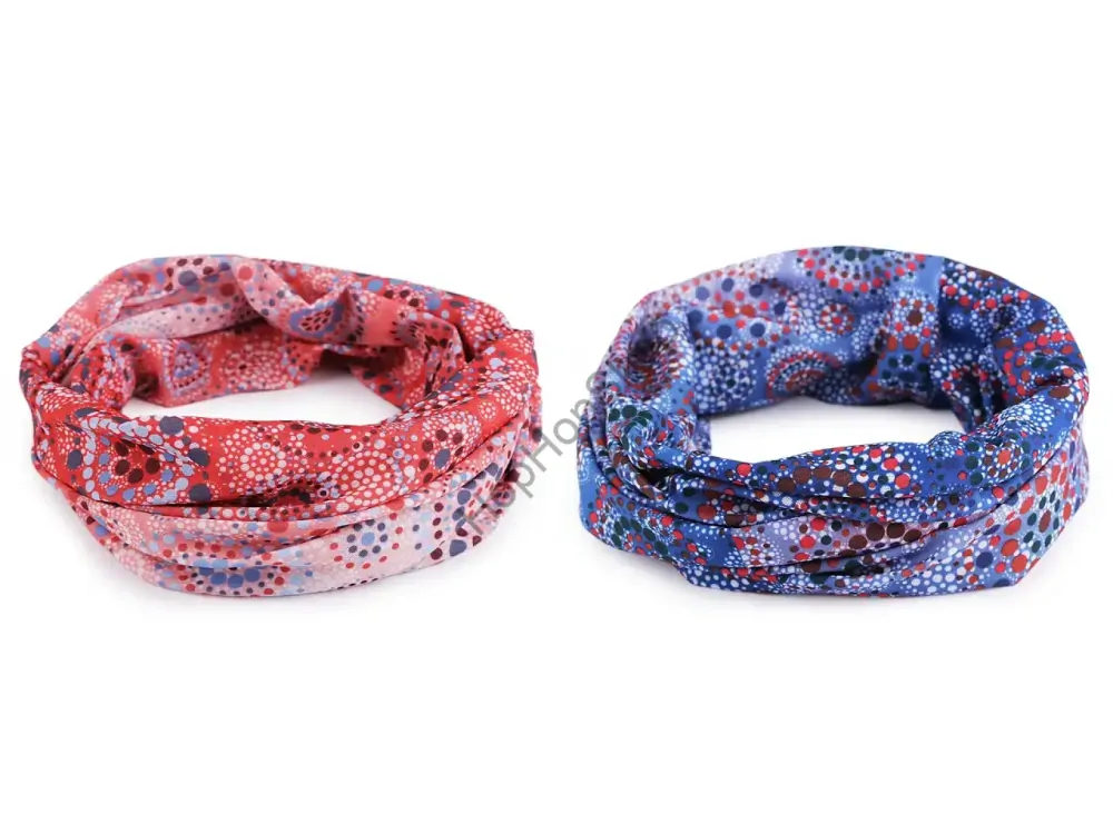 Multifunkční šátek pružný, bezešvý mandala, modrá