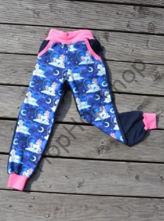 GUDO tepláky, dívčí, jednorožci, 98% bavlna