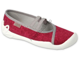 Befado Blanca 116Y306, dívčí, bačkory, balerínky, vínové, pevná kožená stélka