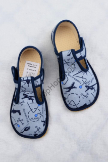 Beda barefoot 060010/W bačkorky, chlapecké, LETADLA