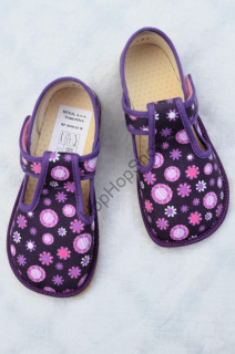 Beda barefoot 060010/W bačkorky, dívčí, VIOLET FLOWER