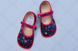 Beda barefoot 060010/BA bačkorky, balerínky, dívčí, STARS/HVĚZDIČKY