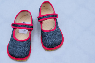 Beda barefoot 060010/BA bačkorky, balerínky, dívčí, PINK DENIM 