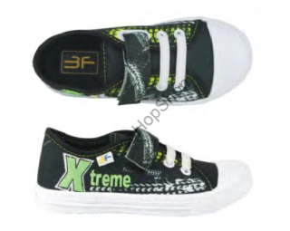 3F ODYS 3SP8/16, chlapecké, tenisky, plátěnky, ČERNÁ/ZELENÁ, Xtreme