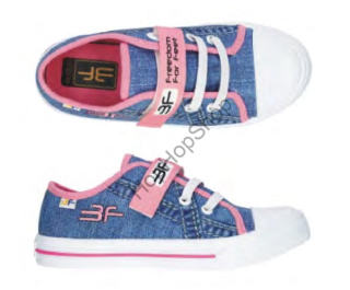 3F ODYS 4BS8/3, dívčí, tenisky, plátěnky, JEANS/RŮŽOVÁ